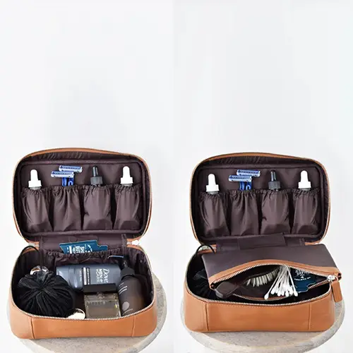 Fashion High Quality Custom Leather Wedding Gift Skincare Large Luxury Cosmetic Makeup Train Case